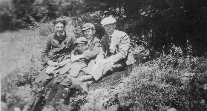 Subject Uncertain. Probably includes Charles "Eugene" McManus (right), Eugene J. McManus Jr and Clyde McManus